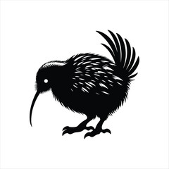 kiwi bird silhouette vector