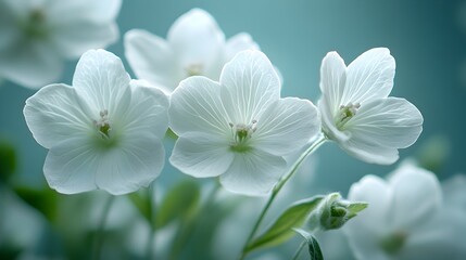 Exquisite White Flowers Blossoming in a Tranquil Garden Bed