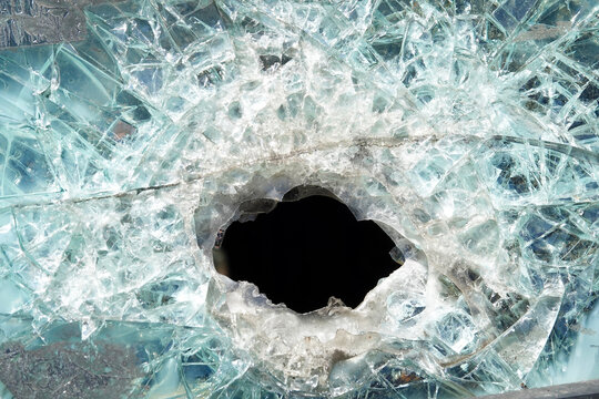 Broken armored glass
