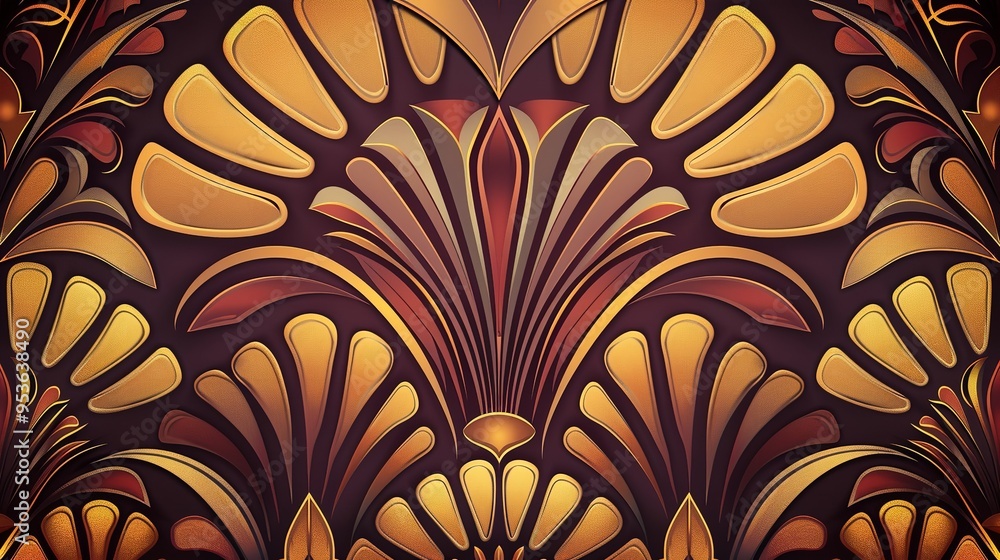 Aufkleber vector abstract art design luxury pattern in gold. generative ai