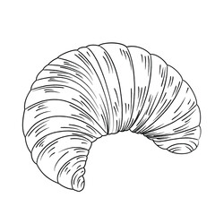Croissant black and white line art
