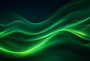 Sparkling green Light wave with dark background