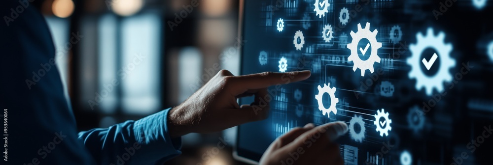 Leinwandbilder Digital Innovation Streamlining Business Operations with Advanced Technology Integration for Enhanced Efficiency and Productivity Across Various Sectors Using Analytics and Automation Tools