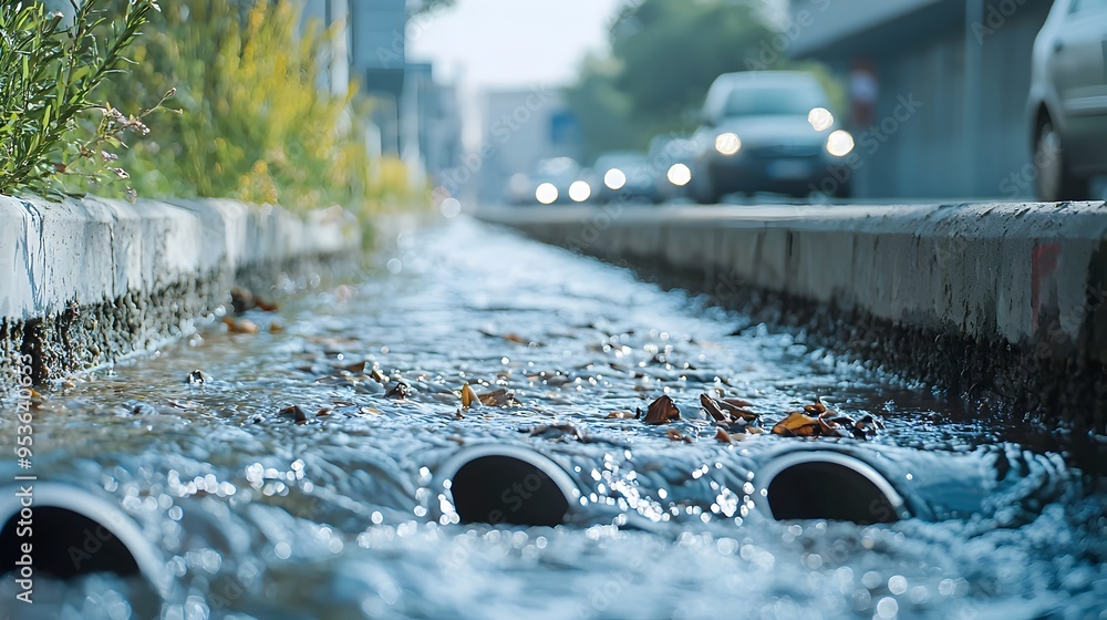 Aufkleber embedded smart sensors in city drainage system enabling real-time monitoring and optimization