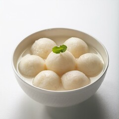 Indian famous sweet food rasgulla on white background