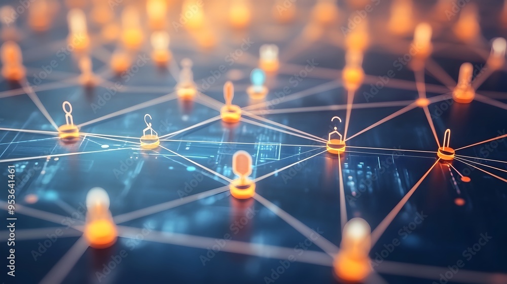 Poster interconnected digital network representing knowledge sharing and in an organization