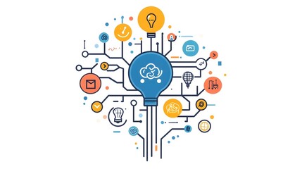 Interconnected Mind Map Symbolizing Efficient Knowledge Organization and Retrieval
