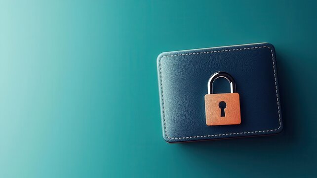 A digital wallet with a lock icon, symbolizing privacy and security in online transactions, Wallet lock icon, Private digital payments