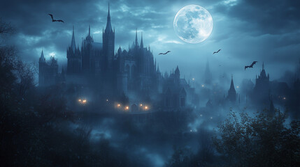 Gothic Majesty Under a Haunted Moon