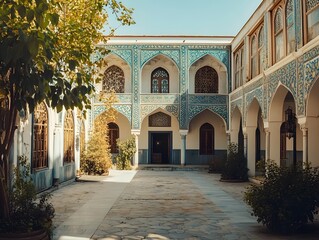 Obraz premium Traditional Courtyard in Uzbekistan