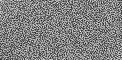 Abstract truing organic wallpaper Turing reaction diffusion monochrome seamless pattern .Monochrome Turing reaction background .Natural seamless line pattern. Linear design with biological shapes 