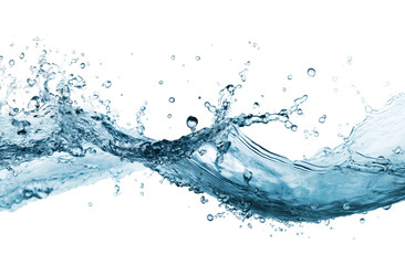 Dynamic water splash in motion on transparent background