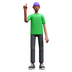 green shirt man 3d illustration