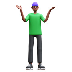 green shirt man 3d illustration