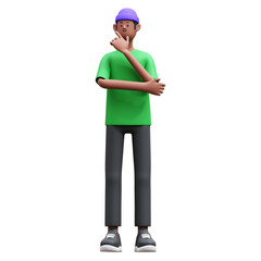 green shirt man 3d illustration