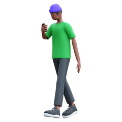 green shirt man 3d illustration