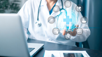 Virtual education in medicine is revolutionized by technology, allowing people to learn from convenience of computers with icons and backgrounds enhancing business of knowledge at fingertips.