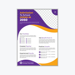school admission flyer design template