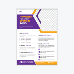 school admission flyer design template