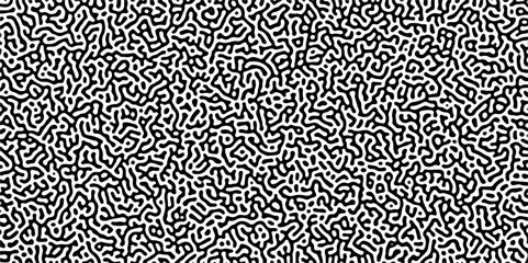 Abstract truing organic wallpaper Turing reaction diffusion monochrome seamless pattern .Monochrome Turing reaction background .Natural seamless line pattern. Linear design with biological shapes 