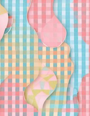 レトロなギンガムチェックの壁紙