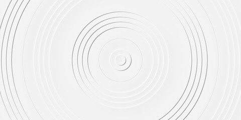 Multi stepped white concentric rings or cylinders background wallpaper banner flat lay top view from above