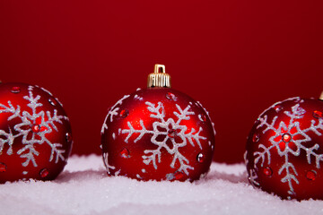 red and white christmas ornament background