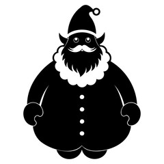 Santa Claus icon black silhouette vector illustration on a white background