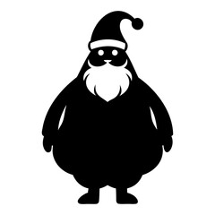 Santa Claus icon black silhouette vector illustration on a white background
