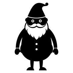 Santa Claus icon black silhouette vector illustration on a white background