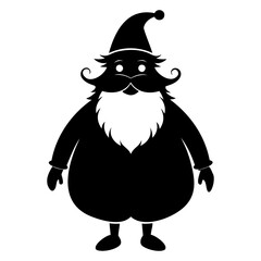 Santa Claus icon black silhouette vector illustration on a white background