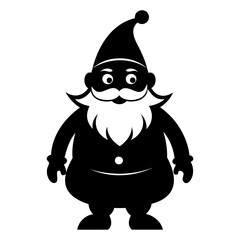 Santa Claus icon black silhouette vector illustration on a white background