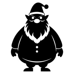 Santa Claus icon black silhouette vector illustration on a white background