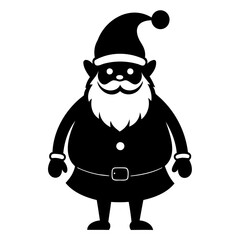 Santa Claus icon black silhouette vector illustration on a white background