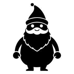 Santa Claus icon black silhouette vector illustration on a white background