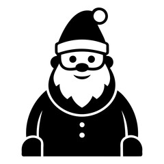Santa Claus icon black silhouette vector illustration on a white background