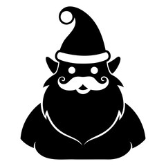 Santa Claus icon black silhouette vector illustration on a white background