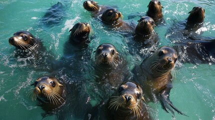 Fototapeta premium Sea Lions enjoying the sun in La Jolla.