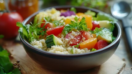 Glucose and vegan salad.