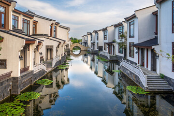 Serene Canal in Traditional Village