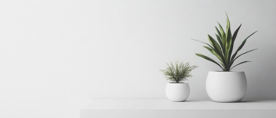 White background with a clean, minimalist website design highlighting modern UI elements and sleek aesthetics