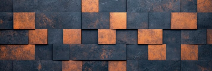 aged dark brown rustic metal piece on rough metal texture background