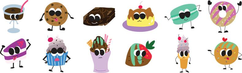 set of dessert character