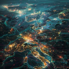 Orbiting satellite beams layers of data down to Europe