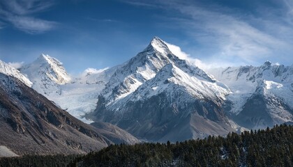 Fototapeta premium snowy mountain peaks suitable as cover or background