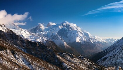 Fototapeta premium snowy mountain peaks suitable as cover or background