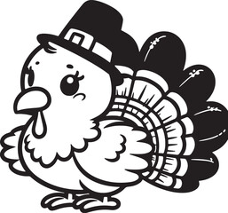 Charming Cute Turkey Silhouette Design for Crafts and Decor vector art illustration