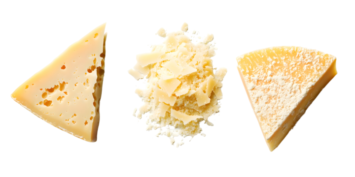 Grated cheese  cheese pieces  isolated transparent background