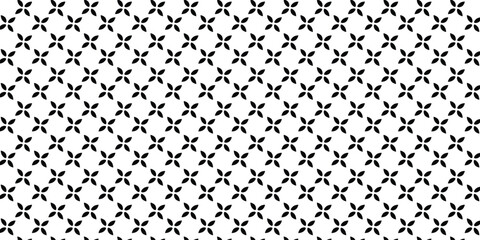 Geometric floral set of seamless patterns. Black and white vector backgrounds.