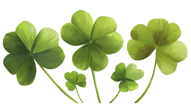 St. Patrick's Day themed illustration of shamrocks growing.
